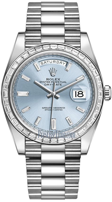 rolex 40mm platinum day date|Rolex Day-Date platinum baguette.